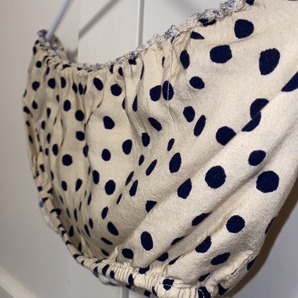 Cream Black Polkadot Medium Tube Top - Picture 3 of 4